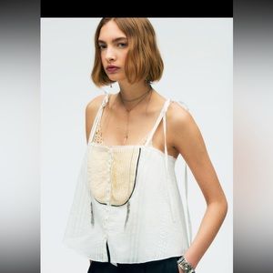 Yoke detail top limited edition Zara camisole large NWOT